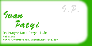 ivan patyi business card